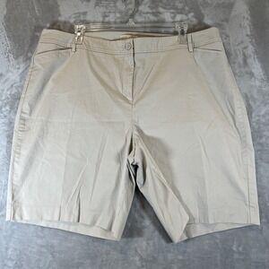Talbots Shorts Bermuda Khaki Beige‎ 24W Simply Flattering Collection 10" Inseam
